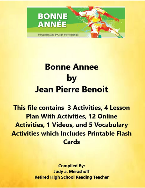 Florida Collections 8th Grade Collection 1 Bonne Annee by Jean Pierre Benoit Supplemental Activities JAMsCraftCloset