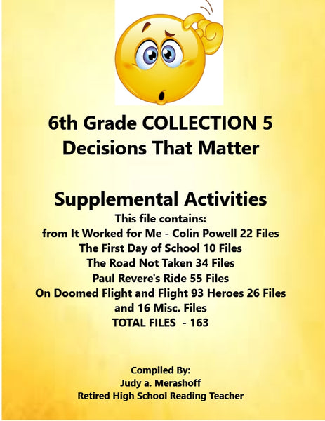 Florida Collections 6th Grade Collection 5 DECISIONS THAT MATTER Supplemental Activities 5 Passages JAMsCraftCloset