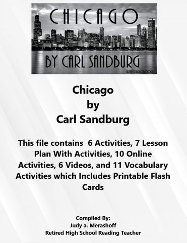 Florida Collection 8th Grade Collection 6 Chicago by Carl Sandburg Supplemental Activities JAMsCraftCloset