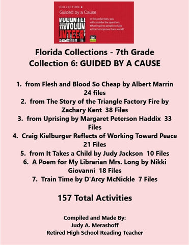 Florida Collections 7th Grade Collection 6 GUIDED BY A CAUSE Supplemental Activities JAMsCraftCloset