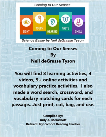 Coming to Our Senses from HMH 10th Grade Textbook Collection 4 {{ JAMsCraftCloset }}