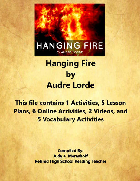 Florida Collection 8th Grade Collection 4 Hanging Fire by Audre Lorde Supplemental Activities JAMsCraftCloset