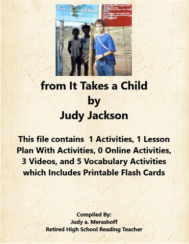 Florida Collections 7th Grade It Takes A Child by Judy Jackson Supplemental Activities JAMsCraftCloset