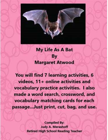 My Life As A Bat from HMH 10th Grade Textbook Collection 2 {{ JAMsCraftCloset }}