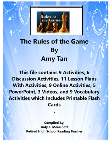 Rules of the Game By Amy Tan Teacher Supplemental Resources JAMsCraftCloset