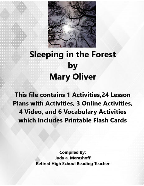 Sleeping in the Forest by Mary Oliver 7th Grade Florida Collections 3 Supplemental Activities JAMsCraftCloset