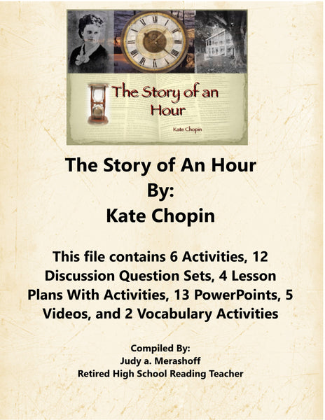 The Story of An Hour By Kate Chopin Teacher Supplemental Resources Fun Engaging JAMsCraftCloset