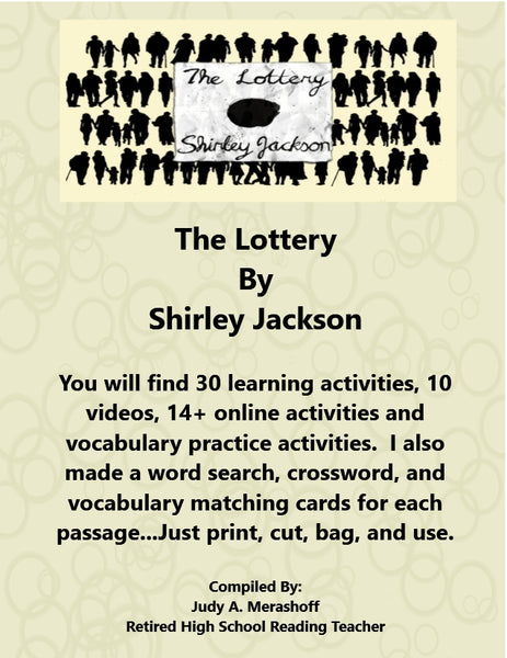 The Lottery by Shirley Jackson from HMH 10th Grade Textbook Collection 1 Supplemental Resources JAMsCraftCloset