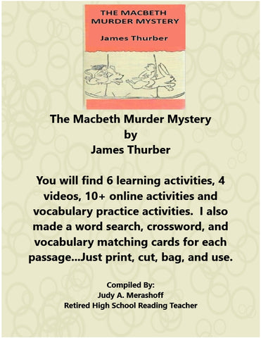 The Macbeth Murder Mystery from HMH 10th Grade Collection 5 Supplemental Resources {{ JAMsCraftCloset }}