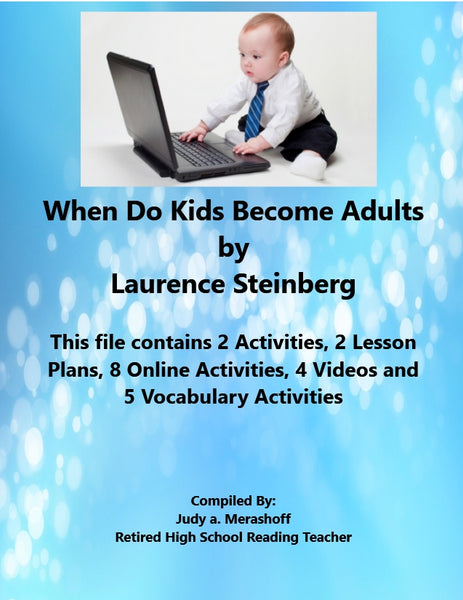 Florida Collection 8th Grade Collection 4 When Do Kids Become Adults by Laurence Steinberg Supplemental Activities JAMsCraftCloset