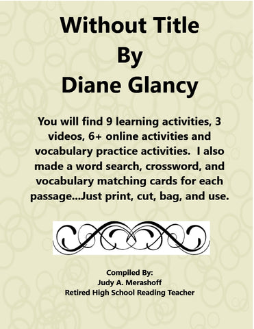 Without Title by Diane Glancy from HMH 10th Grade Textbook Collection 1 {{ JAMsCraftCloset }}