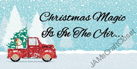CHRISTMAS MAGIC IS IN THE AIR- DIGITAL GRAPHICS  This file contains 4 graphics...  My digital PNG and JPEG Graphic downloads for the creative crafter are graphic files for those that use the Sublimation or Waterslide techniques - JAMsCraftCloset