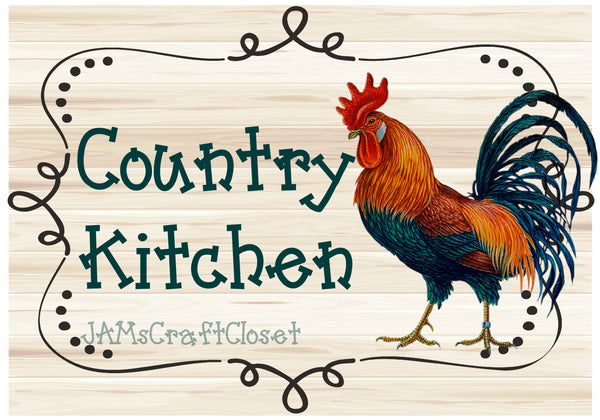 COUNTRY KITCHEN ROOSTER - DIGITAL GRAPHICS  My digital SVG, PNG and JPEG Graphic downloads for the creative crafter are graphic files for those that use the Sublimation or Waterslide techniques - JAMsCraftCloset