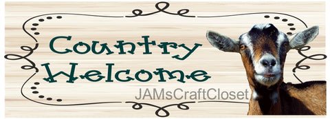 COUNTRY WELCOME GOAT - DIGITAL GRAPHICS  My digital SVG, PNG and JPEG Graphic downloads for the creative crafter are graphic files for those that use the Sublimation or Waterslide techniques - JAMsCraftCloset