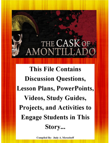 The Cask of Amontillado By Edgar Allan Poe Teacher Supplemental Resources JAMsCraftCloset