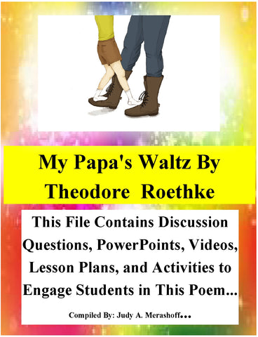 My Papa's Waltz by Theodore Roethke Teacher Supplemental Resources Fun Engaging - JAMsCraftCloset 