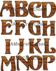 ALPHABET SET Digital Graphic Design Typography Clipart SVG-PNG Sublimation DARK WOOD Design Download Crafters Delight - JAMsCraftCloset