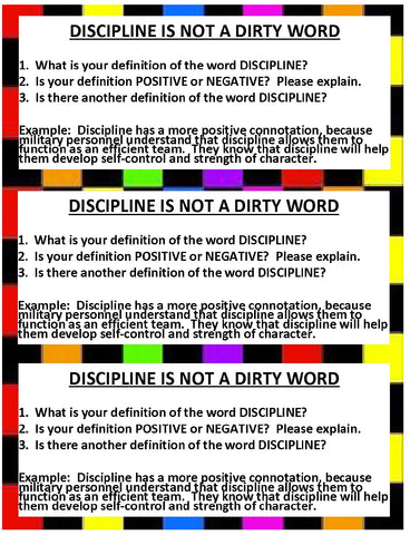 Discipline is NOT a Dirty Word FREE - JAMsCraftCloset