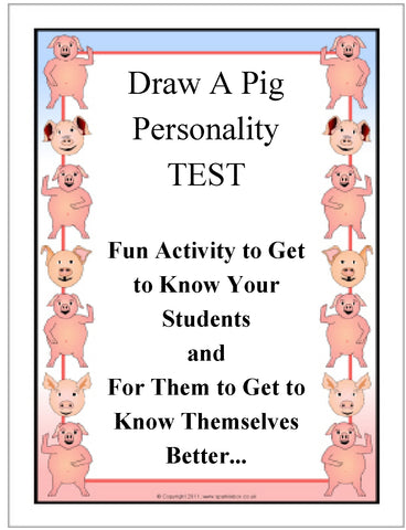 Draw A Pig Personality Test - Analyzing Activity Teacher Supplemental Resource JAMsCraftCloset