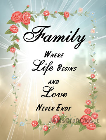 FAMILY WHERE LIFE BEGINS - DIGITAL GRAPHICS    My digital SVG, PNG and JPEG Graphic downloads for the creative crafter are graphic files for those that use the Sublimation or Waterslide techniques - JAMsCraftCloset