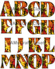 ALPHABET SET Digital Graphic Design Typography Clipart SVG-PNG Sublimation FALL LEAVES Design Download Crafters Delight - JAMsCraftCloset