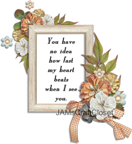 FAST MY HEART BEATS - DIGITAL GRAPHICS  This file contains 4 graphics...  My digital PNG and JPEG Graphic downloads for the creative crafter are graphic files for those that use the Sublimation or Waterslide techniques - JAMsCraftCloset