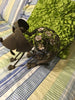 Metal Dog Art Handmade Wrought Iron With Flower Accents and Wagging Tail Vintage Home Decor