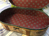 Box Vintage Oval Cardboard Pinch Studio With Latch and Imitation Leather Straps and Handle - JAMsCraftCloset