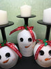 Candle Holder Stemware Up-Cycled Hand Painted Snowman Tealight Holiday Decor - JAMsCraftCloset