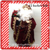 Santa Vintage Burgundy and Gold Standing 12 Inches Tall With Green Bag {{ JAMsCraftCloset }}