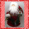 Santa Vintage Red White and Green Standing 12 Inches Tall With Scrolls and Garland JAMsCraftCloset
