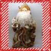 Santa Vintage Tan and Gold Standing 12 Inches Tall With Package and Lantern JAMsCraftCloset