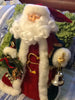Santa Vintage Red White and Green  Standing 16 Inches Tall With Bell and Wreath JAMsCraftCloset