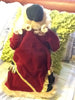 Santa Vintage Burgundy and Green Standing 17 Inches Tall With Pinecone and Snowflake Garland {{ JAMsCraftCloset }}