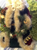 Santa Vintage Burgundy and Green Standing 17 Inches Tall With Pinecone and Snowflake Garland {{ JAMsCraftCloset }}