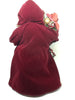 Vintage Burgundy and Gold Santa that Stands 12 Inches Tall With Green Bag JAMsCraftCloset