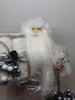 Santa Vintage White and Silver  Standing 12 Inches Tall With Bag and Scrolls JAMsCraftCloset