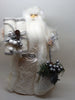 Santa Vintage White and Silver  Standing 12 Inches Tall With Bag and Scrolls JAMsCraftCloset