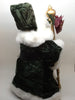 Santa Vintage Ethnic Standing Red and Green With Staff and Bag 13 Inches Tall JAMsCraftCloset