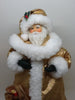 Santa Vintage Gold Standing  With Bag Candycane and Holly 12 Inches Tall JAMsCraftCloset