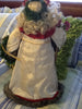 Santa Vintage Standing Cream Burgundy and Gray With Rose Flowers and Wreath 18 Inches Tall JAMsCraftCloset