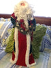 Santa Vintage Standing Red Green and White 24 Inches Tall With Pine Garland Stars and Berries JAMsCraftCloset