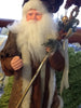 Santa Vintage Standing Brown and Gold 26 Inches Tall With Staff and Ceramic Boots JAMsCraftCloset