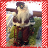 Santa Vintage Primitive Burgundy Green Standing 22 Inches Patchwork Tree and BELIEVE Wreath JAMsCraftCloset