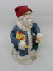 Santa Vintage Blue Red Shelf Sitter 5 Inches Tall Holiday Decor Yellow Package Green Bag  This vintage blue and red shelf sitter Santa is 5 Inches tall and is carrying a yellow package and a green bag of goodies. JAMsCraftCloset