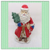 Santa Ceramic Vintage Shelf Sitter 6 Inches Tall Holiday Decor With Tree and Candy Cane JAMsCraftCloset