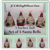 Santa Bells Vintage Shelf Sitter 5 Inches Tall Holiday Decor Set of 4 Santa Bells JAMsCraftCloset