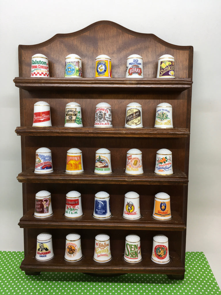 Thimbles The Country Store Thimbles and Display Rack Set of 25 Fine Po ...