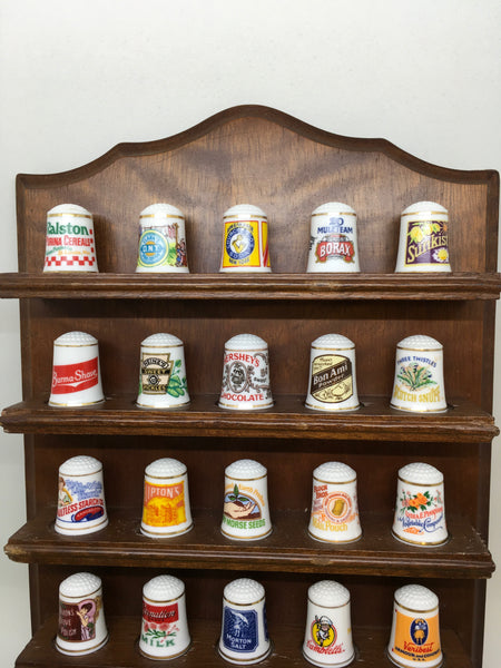 Thimbles The Country Store Thimbles and Display Rack Set of 25 Fine Po ...