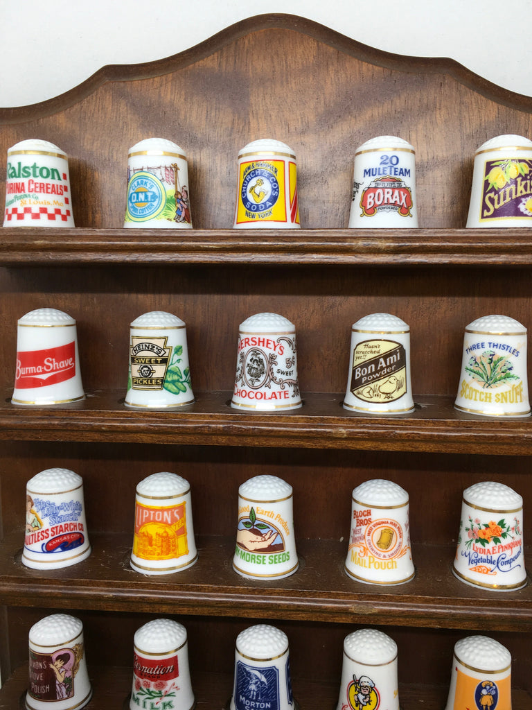 Thimbles The Country Store Thimbles and Display Rack Set of 25 Fine Po ...